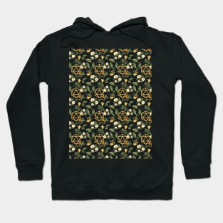 Yellow D20 Dice of the Druid Pattern Hoodie